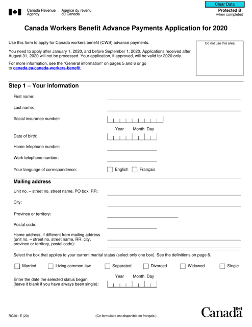 Form RC201 2020 Printable Pdf