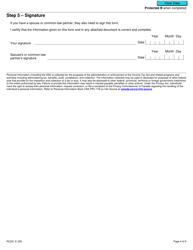 Form RC201 Canada Workers Benefit Advance Payments Application - Canada, Page 4