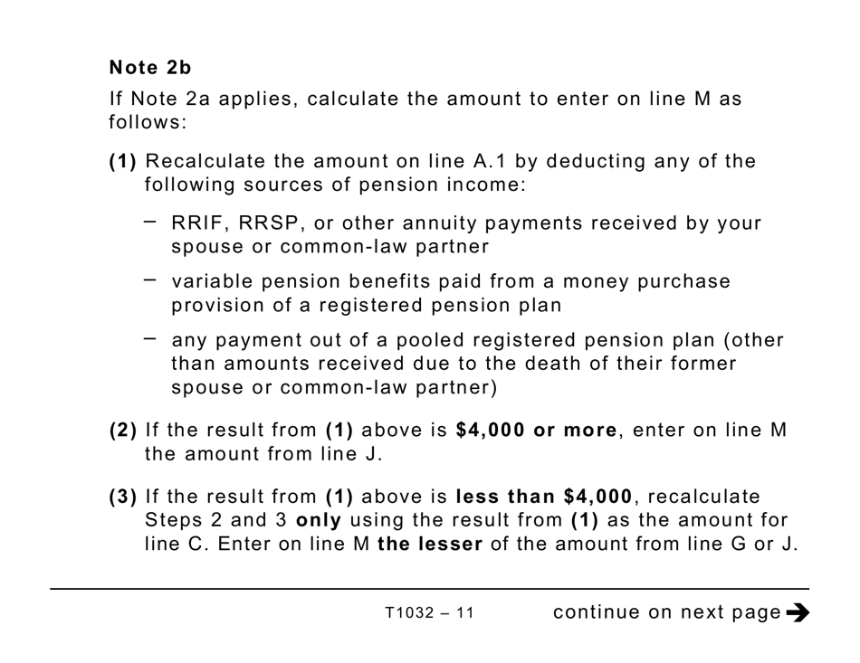 Form T1032 Joint Election to Split Pension Income - Large Print - Canada, Page 11