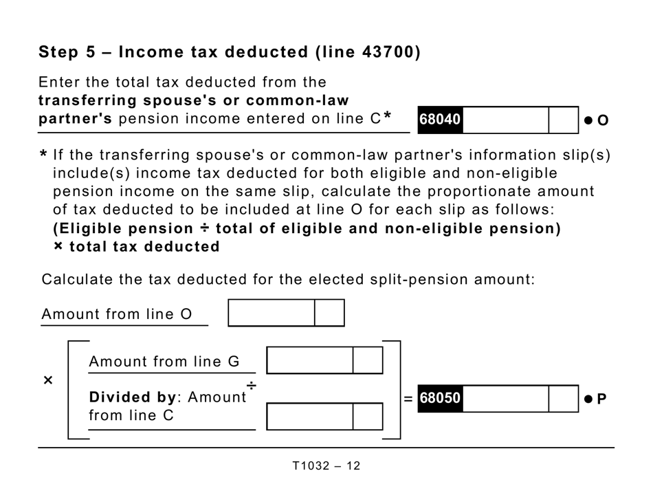 Form T1032 Joint Election to Split Pension Income - Large Print - Canada, Page 12