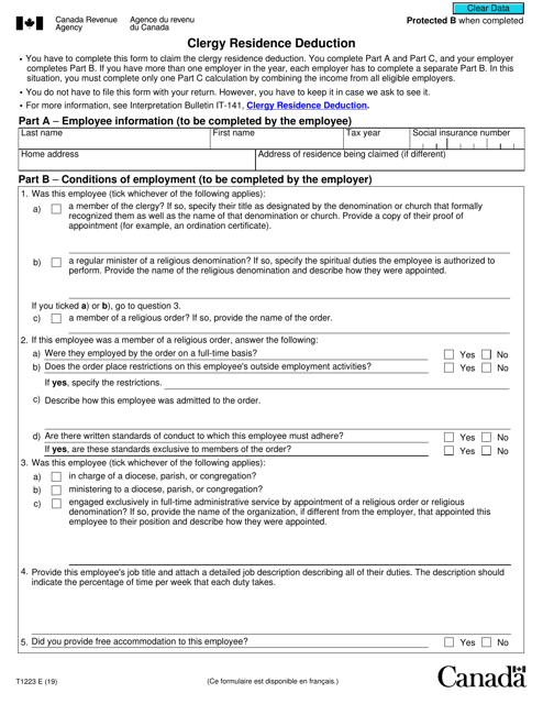 Form T1223  Printable Pdf