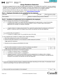 Form T1223 Clergy Residence Deduction - Canada