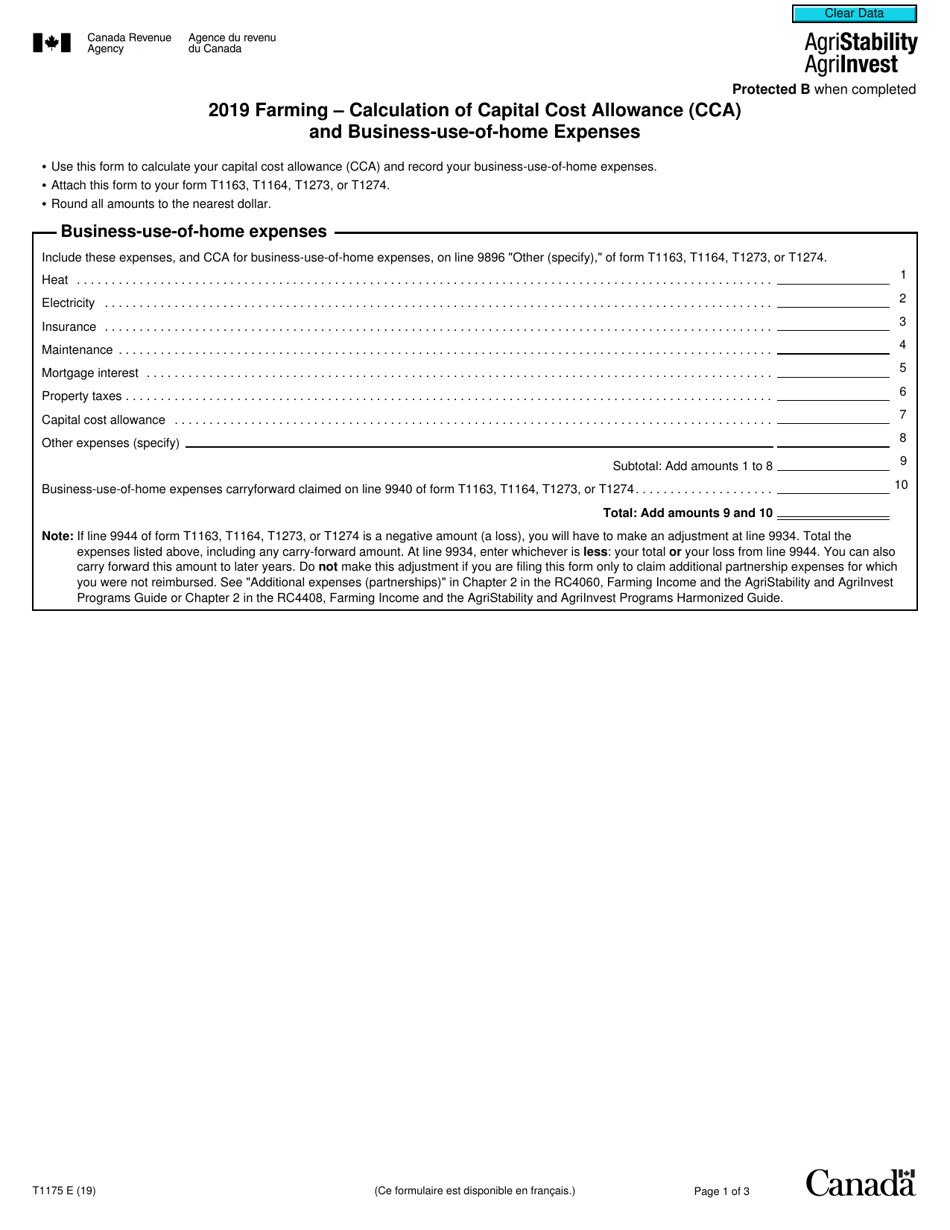 Form T1175 Download Fillable PDF or Fill Online Farming ...