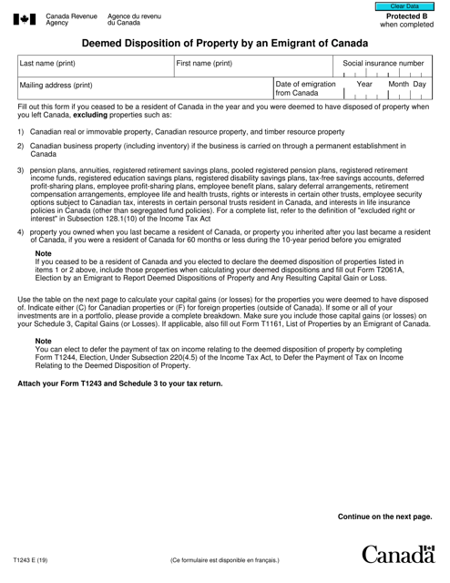 Form T1243  Printable Pdf