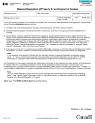 Form T1243 Deemed Disposition of Property by an Emigrant of Canada - Canada