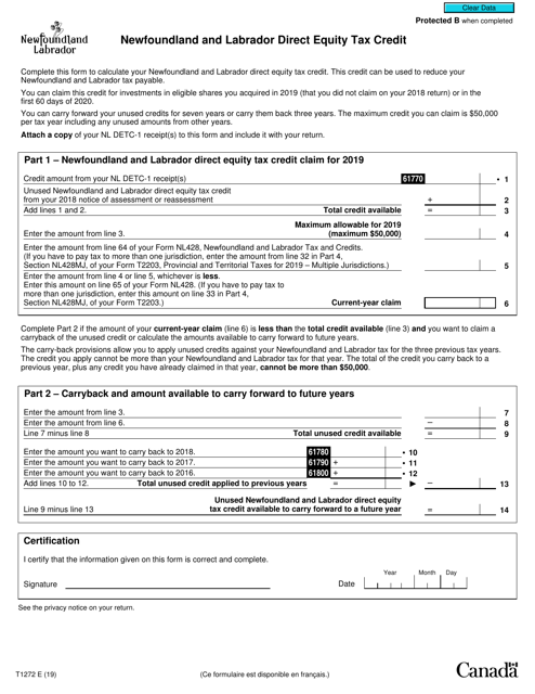 Form T1272 2019 Printable Pdf