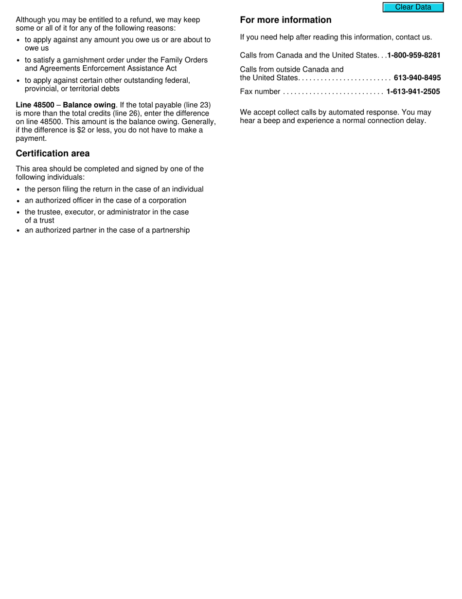 Form T1262 Tax Return for Non-residents Investments in Canadian Mutual Funds - Canada, Page 6
