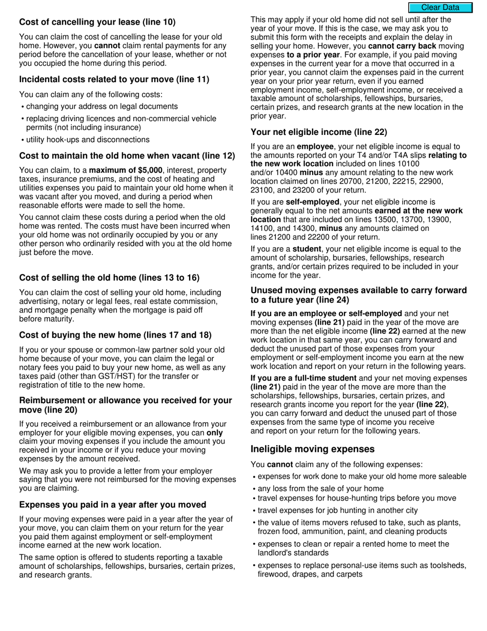 form t1-m moving expenses deduction