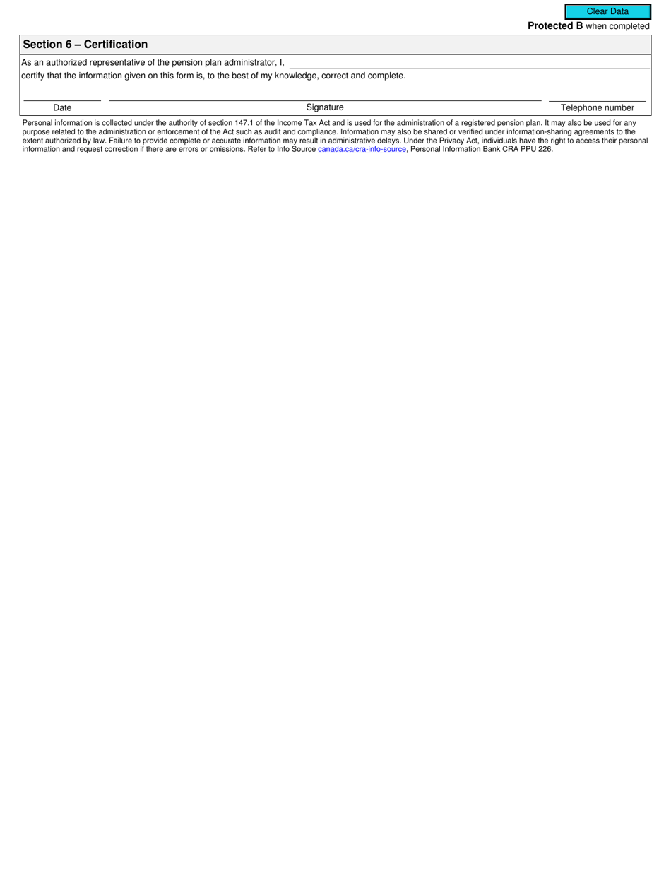 Form T2011 Registered Pension Plan Change of Information - Canada, Page 2