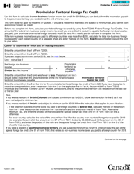 Form T2036 Provincial or Territorial Foreign Tax Credit - Canada
