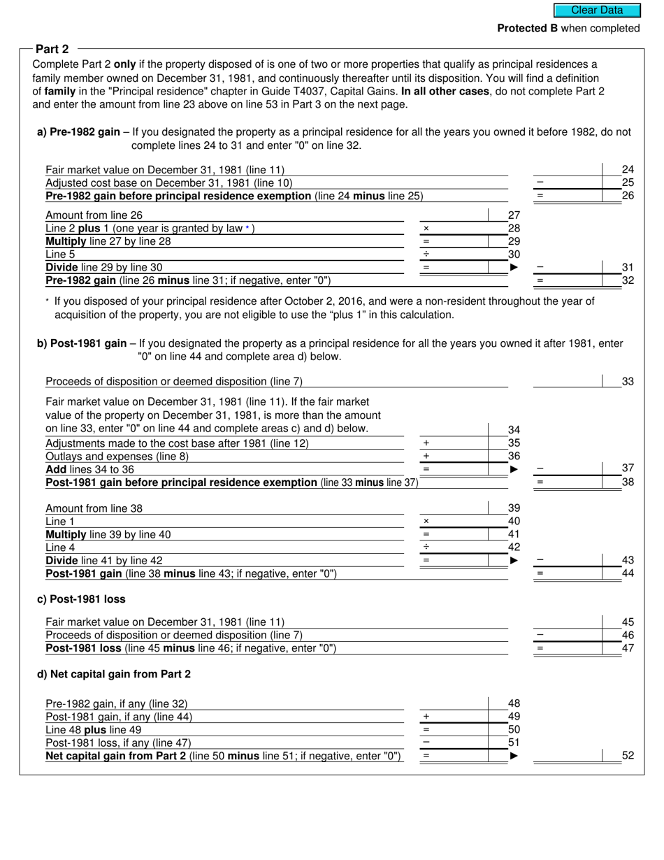 Form T2091 (IND) Designation of a Property as a Principal Residence by an Individual (Other Than a Personal Trust) - Canada, Page 3