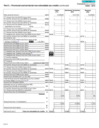 Form T2203 (9400-S4) Part 3 Provincial and Territorial Non-refundable Tax Credits (Yk, Nt, Nu) - Canada