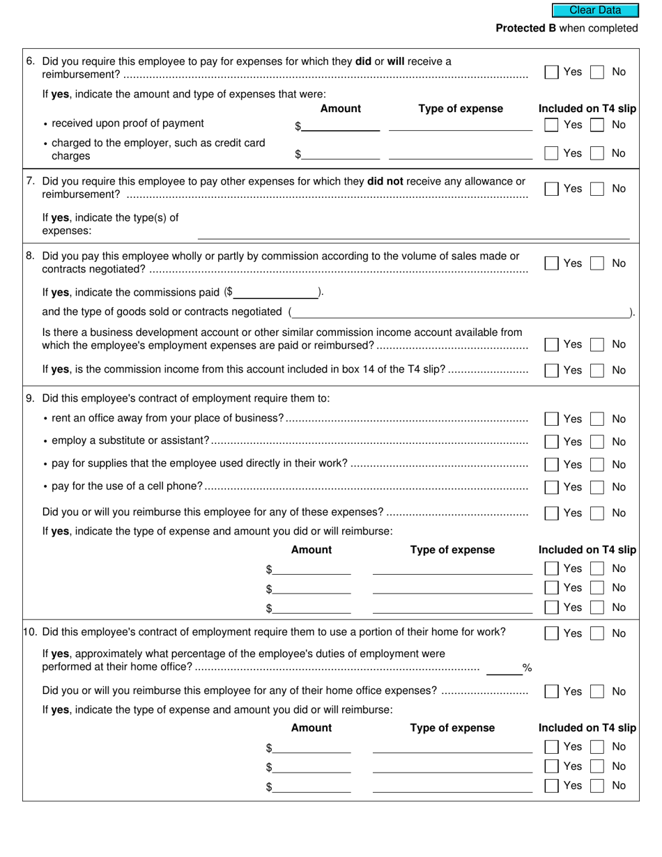 Form T2200 Fill Out, Sign Online and Download Fillable PDF, Canada