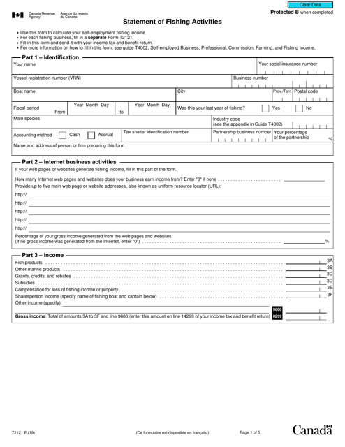 Form T2121  Printable Pdf