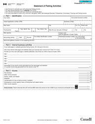 Form T2121 Statement of Fishing Activities - Canada