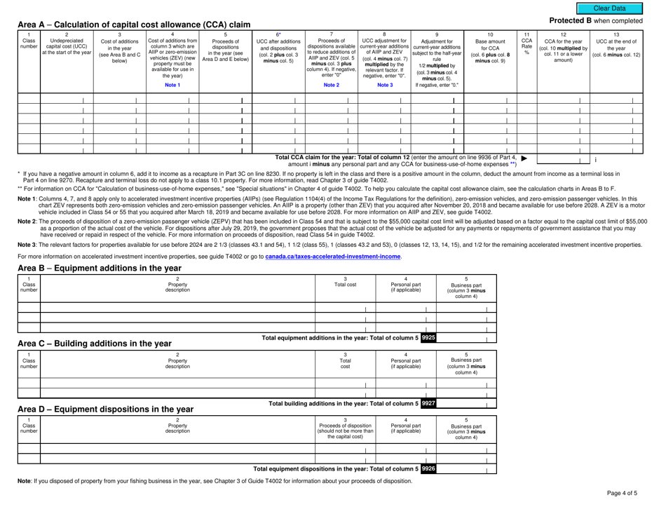 Form T2121 Statement of Fishing Activities - Canada, Page 4