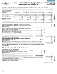 Form T2203 (9401-C) Section NL428MJ Part 4 - Provincial Tax (Multiple Jurisdictions) Newfoundland and Labrador Tax - Canada