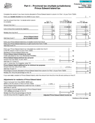 Document preview: Form T2203 (9402-C) Section PE428MJ Part 4 - Provincial Tax (Multiple Jurisdictions) Prince Edward Island Tax - Canada, 2019