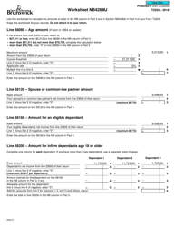Document preview: Form T2203 (9404-D) Worksheet NB428MJ New Brunswick - Canada