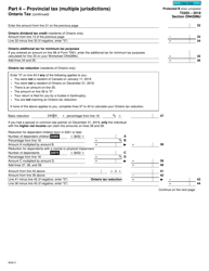 Form T2203 (9406-C) Section ON428MJ Part 4 - Provincial Tax (Multiple Jurisdictions) Ontario Tax - Canada, Page 2