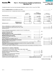 Form T2203 (9407-C) Section MB428MJ Part 4 - Provincial Tax (Multiple Jurisdictions) Manitoba Tax - Canada