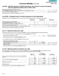 Form T2203 (9407-D) Worksheet MB428MJ Manitoba - Canada, Page 3