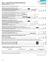 Form T2203 (9408-C) Section SK428MJ Part 4 - Provincial Tax (Multiple Jurisdictions) Saskatchewan Tax - Canada, Page 2