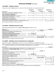Form T2203 (9408-D) Worksheet SK428MJ Saskatchewan - Canada, Page 2