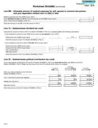 Form T2203 (9408-D) Worksheet SK428MJ Saskatchewan - Canada, Page 3