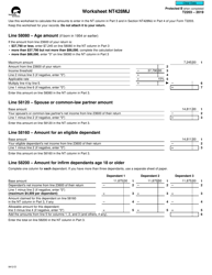 Document preview: Form T2203 (9412-D) Worksheet NT428MJ Northwest Territories - Canada