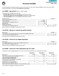Document preview: Form T2203 (9414-D) Worksheet NU428MJ Nunavut - Canada