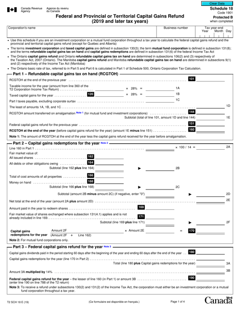 Form T2 Schedule 18  Printable Pdf