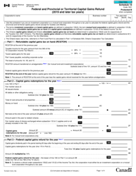 Form T2 Schedule 18 Federal and Provincial or Territorial Capital Gains Refund (2019 and Later Tax Years) - Canada