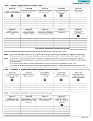 Form T2 Schedule 21 Federal and Provincial or Territorial Foreign Income Tax Credits and Federal Logging Tax Credit (2019 and Later Tax Years) - Canada, Page 2