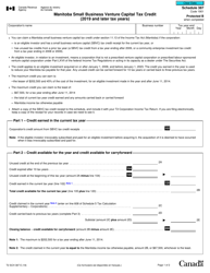 Form T2 Schedule 387 Manitoba Small Business Venture Capital Tax Credit (2019 and Later Tax Years) - Canada