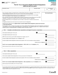 Document preview: Form T2 Schedule 55 Part Iii.1 - Tax on Excessive Eligible Dividend Designations (2006 and Later Tax Years) - Canada