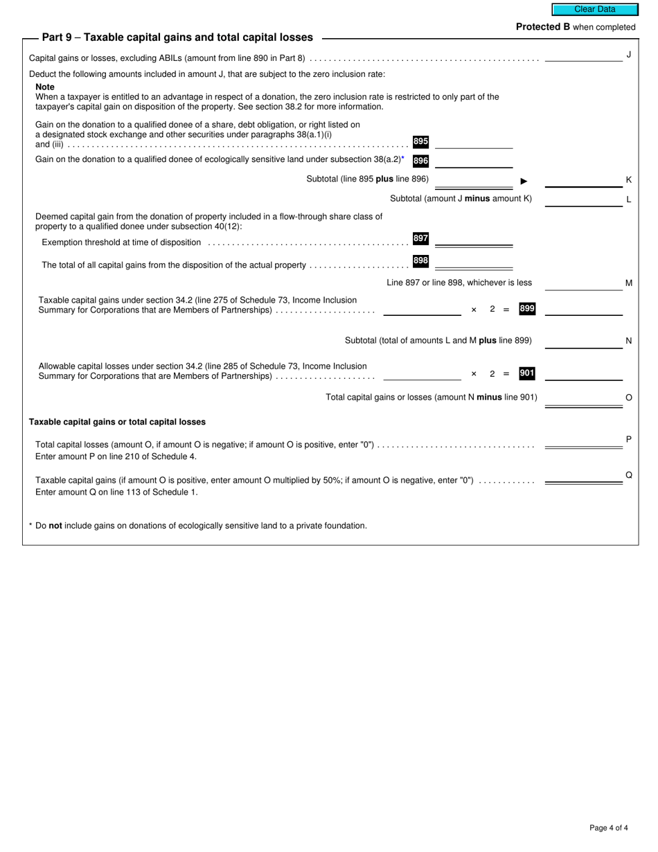 Form T2 Schedule 6 Summary of Dispositions of Capital Property (2011 and Later Tax Years) - Canada, Page 4