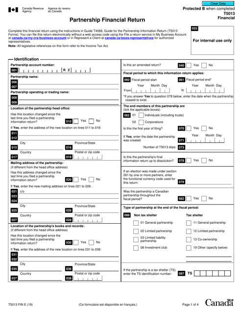 Form T5013 FIN  Printable Pdf