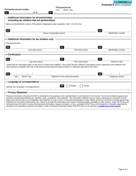 Form T5013 FIN Partnership Financial Return - Canada, Page 4