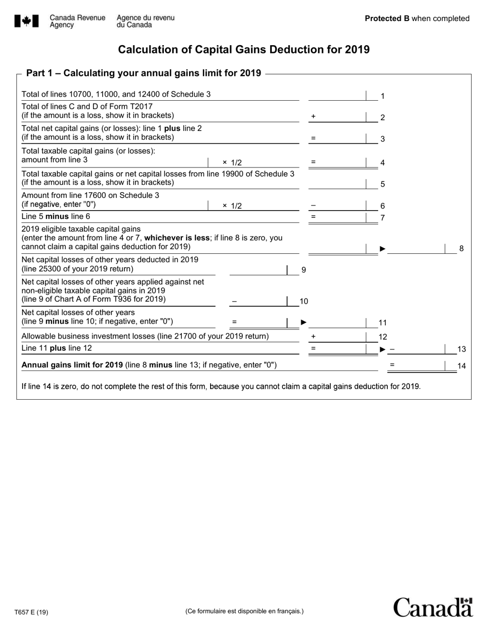 Form T657 Calculation of Capital Gains Deduction - Canada, Page 2