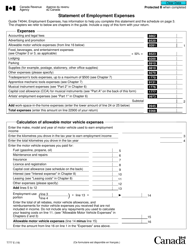Form T777 &quot;Statement of Employment Expenses&quot; - Canada