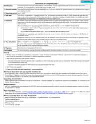 Form B273 Excise Return - Cigarette Inventory Tax - Canada, Page 2