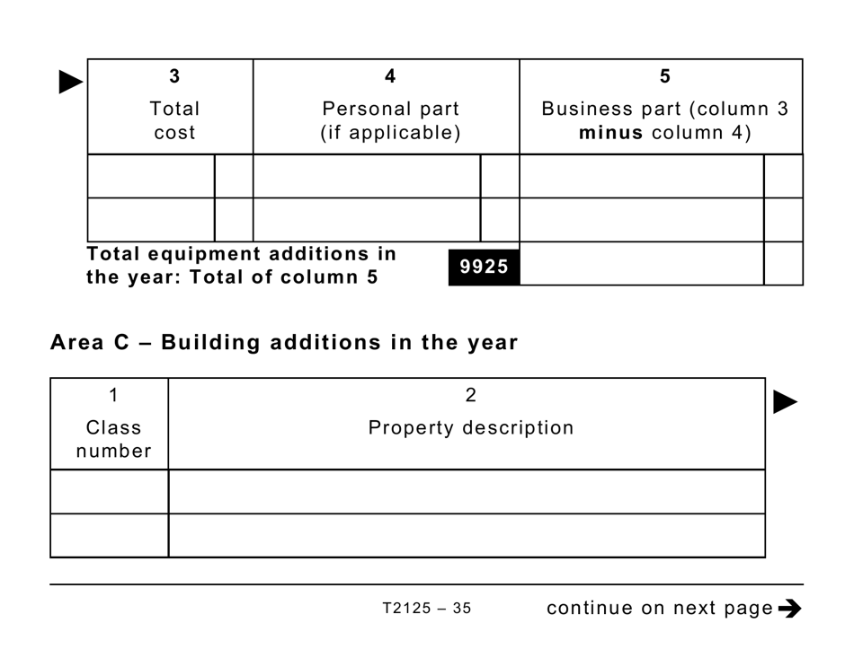 Form T2125 Fill Out, Sign Online and Download Printable PDF, Canada