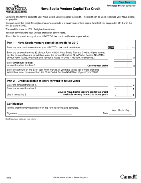 Form T224 2019 Printable Pdf