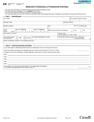 form t2125 download fillable pdf or fill online statement of business professional activities canada templateroller non cash expenses in flow