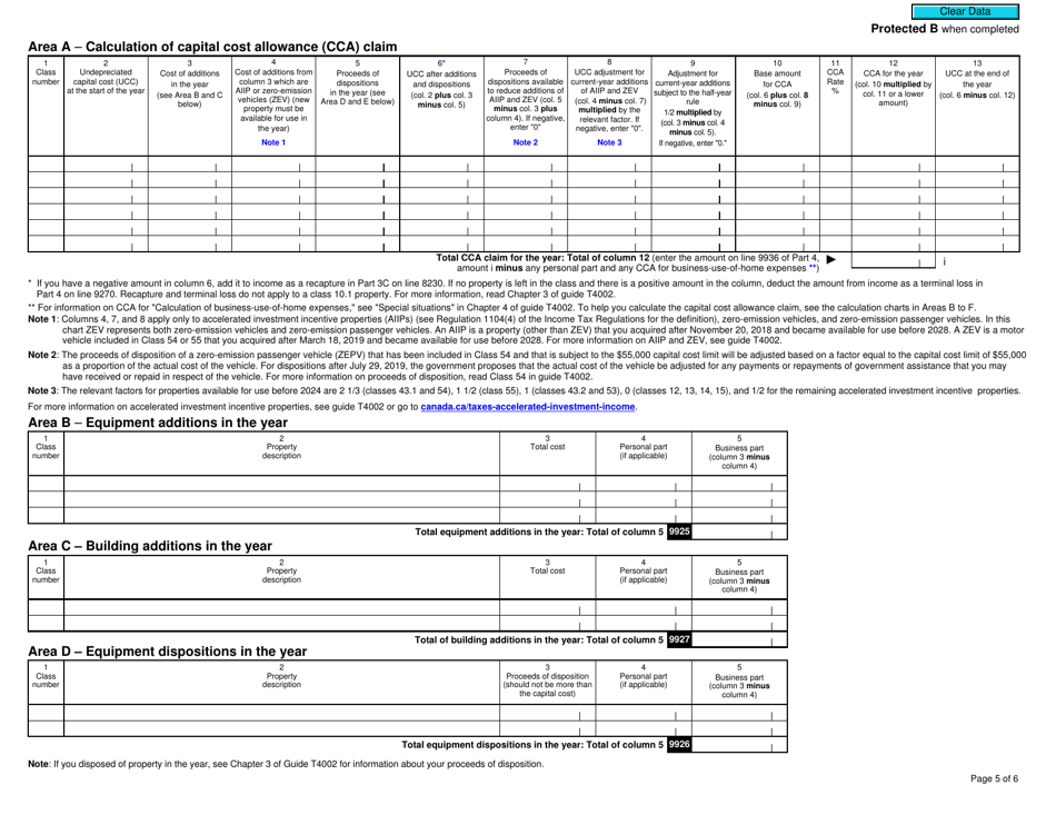 Form T2125 Fill Out, Sign Online and Download Fillable PDF, Canada