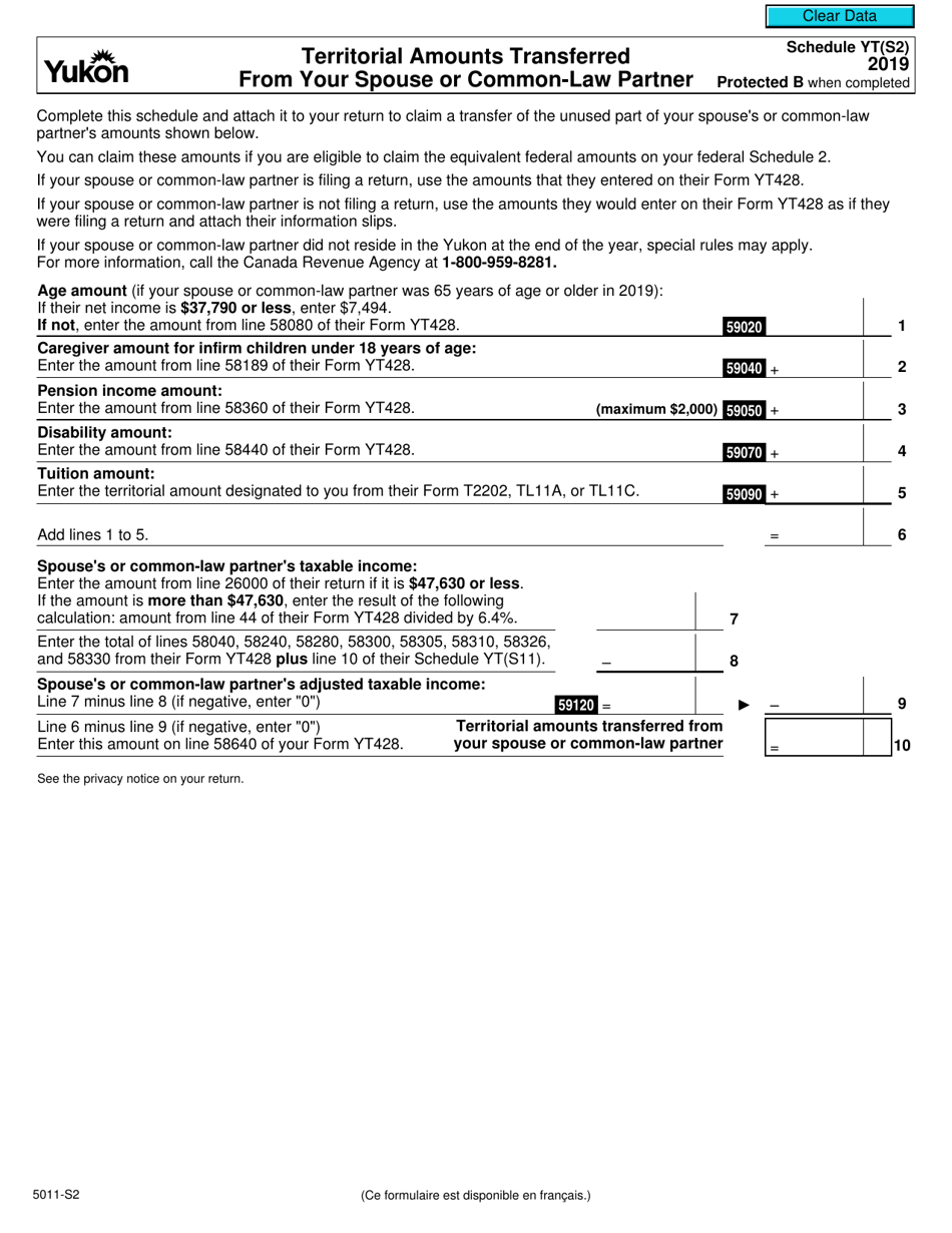 Form 5011-S2 Schedule YT(S2) Download Fillable PDF or Fill Online ...