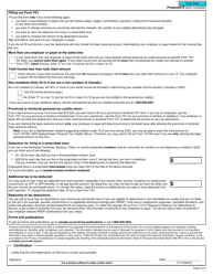 Form TD1 &quot;Personal Tax Credits Return&quot; - Canada, Page 2