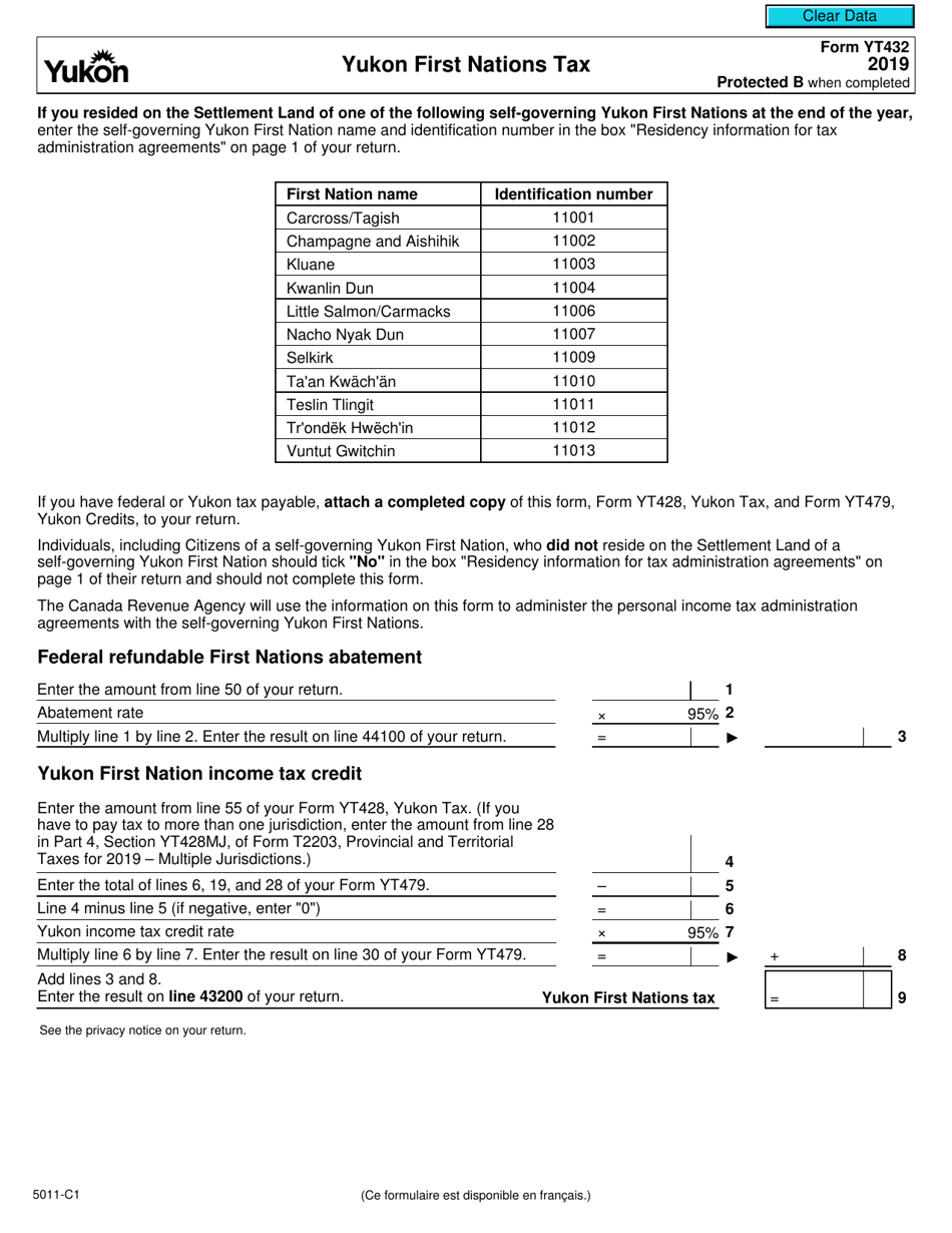 Form 5011C1 (YT432) Download Fillable PDF or Fill Online Yukon First