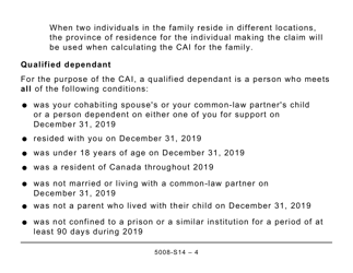 Form 5008-S14 Schedule 14 Climate Action Incentive - Saskatchewan (Large Print) - Canada, Page 4